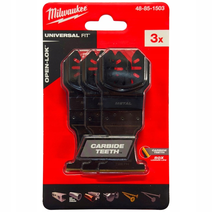 Set 3 lame metal Milwaukee Open-Lok 35mm 38mm adancime taiere
