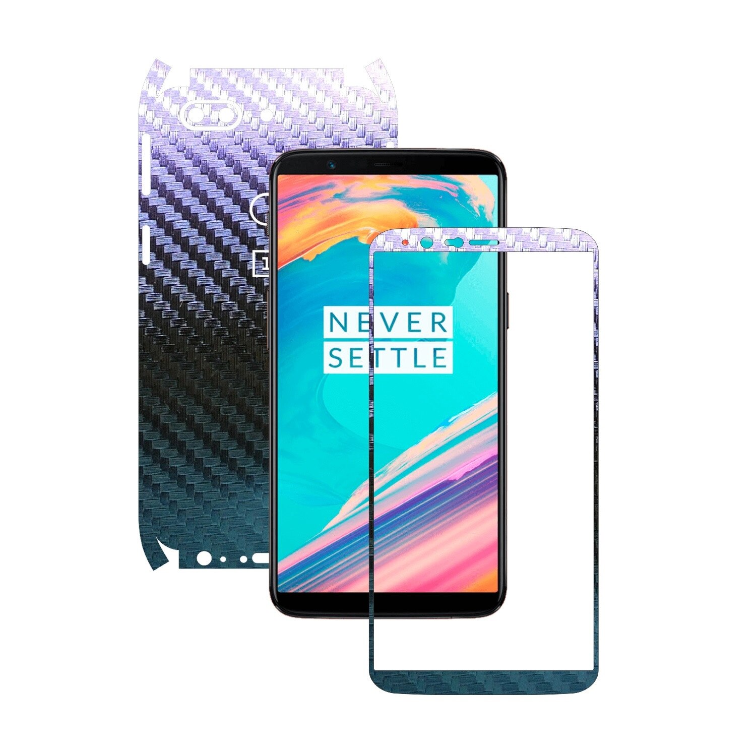 Folie de protectie Carbon Skinz, Husa de tip Skin Adeziv pentru Carcasa, Carbon Cameleon dedicata OnePlus 5T