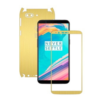 Folie de protectie Carbon Skinz, Husa de tip Skin Adeziv pentru Carcasa, Brushed Auriu dedicata OnePlus 5T Folie de protectie Carbon Skinz, Husa de tip Skin Adeziv pentru Carcasa, Brushed Auriu dedicata OnePlus 5T