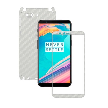 Folie de protectie Carbon Skinz, Husa de tip Skin Adeziv pentru Carcasa, Carbon Alb dedicata OnePlus 5T Folie de protectie Carbon Skinz, Husa de tip Skin Adeziv pentru Carcasa, Carbon Alb dedicata OnePlus 5T