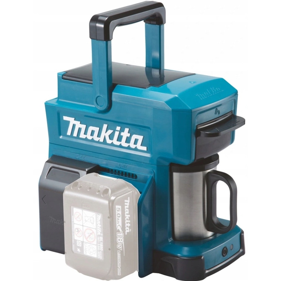 Cafetiera electrica Makita, model DCM501Z, 240 ml, 10,8 V, 14,4 V, 18 V, dimensiuni 243x187x218 mm