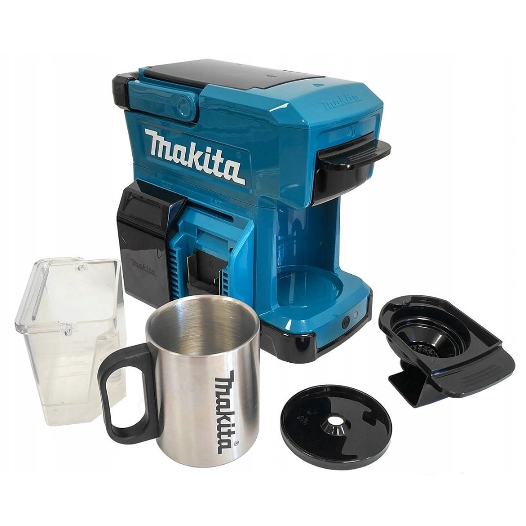 Cafetiera electrica Makita, model DCM501Z, 240 ml, 10,8 V, 14,4 V, 18 V, dimensiuni 243x187x218 mm