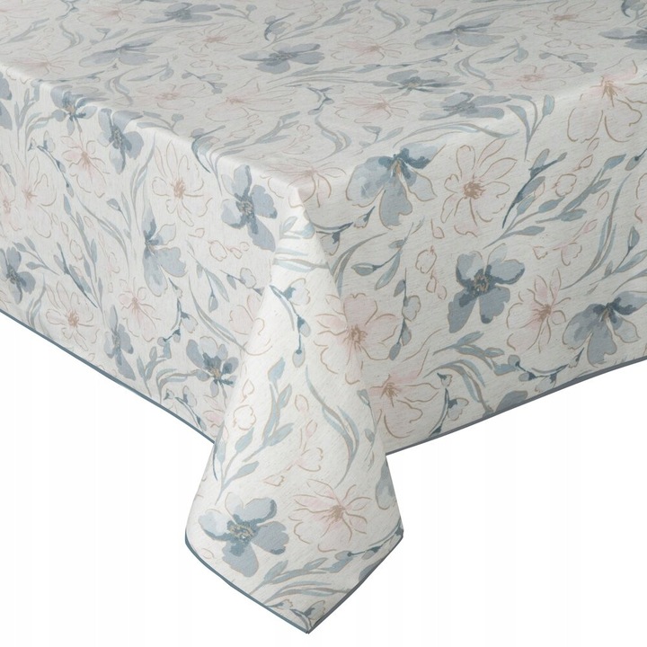 Eurofirany INES virágos pasztell terítő 145x260cm bézs-világoskék