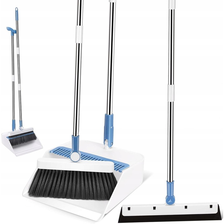 Set curatenie 3 in 1, matura rotativa, lopata, laveta, universal, pliabil, multicolor, dimensiuni universale