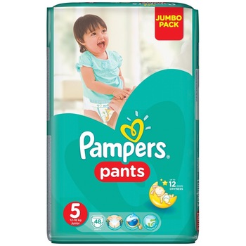 Set 2 pachete Pampers scutece chilotel Baby-Dry nr.5, 12-18 kg, 48 buc Set 2 pachete Pampers scutece chilotel Baby-Dry nr.5, 12-18 kg, 48 buc