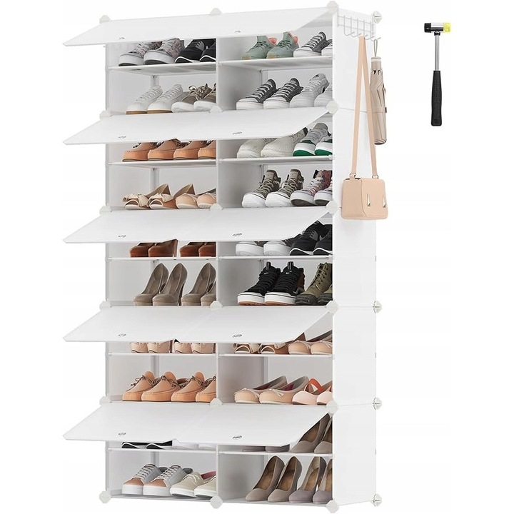 Songmics cipősszekrény, fehér, 83x156x32cm