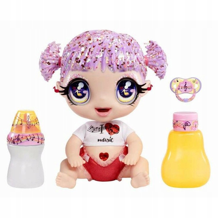 Papusa MGA Mermaze Glitter Babyz, schimbare culoare, 28cm, multicolor