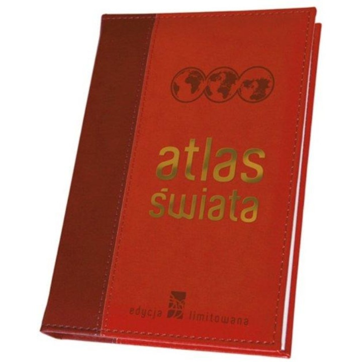 Atlasul lumii editie limitata, harti politice si socio-economice, 70.000 de inregistrari, piele