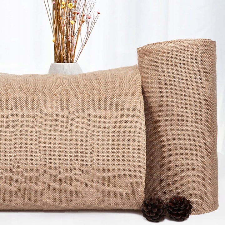 Bieznik decorativ din iuta naturala 30x500cm maro