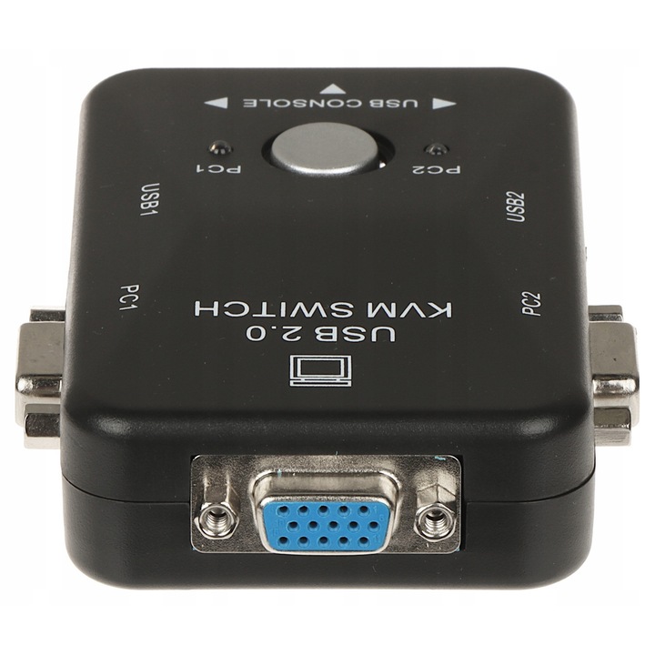 VGA USB kapcsoló 2xVGA 2xUSB-B 1xVGA 3xUSB-A 10.5x8x3cm