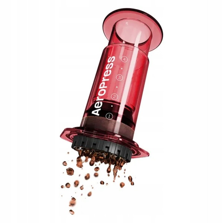 Zaparzitor cafea AeroPress Clear rosu Tritan set 250ml