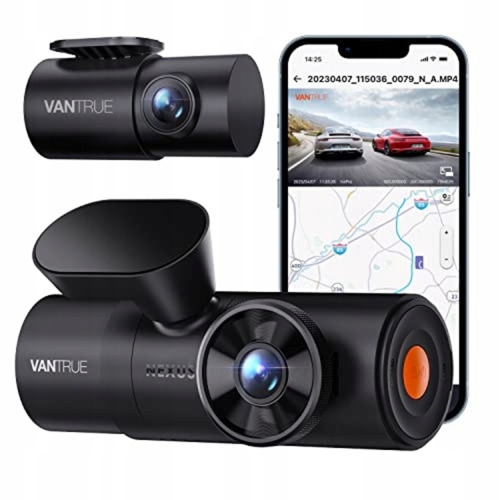Vantrue N4 Pro autós kamera, 3 csatornás, WiFi, fekete, 3.19 hüvelyk
