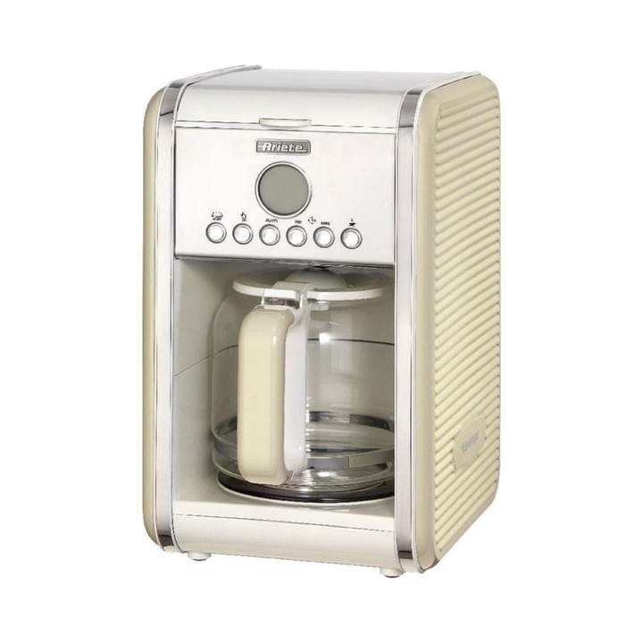 Espressor Ariete Vintage, 1100W, bej, 21x23.5x34.5cm, 1.5l, LCD, timer