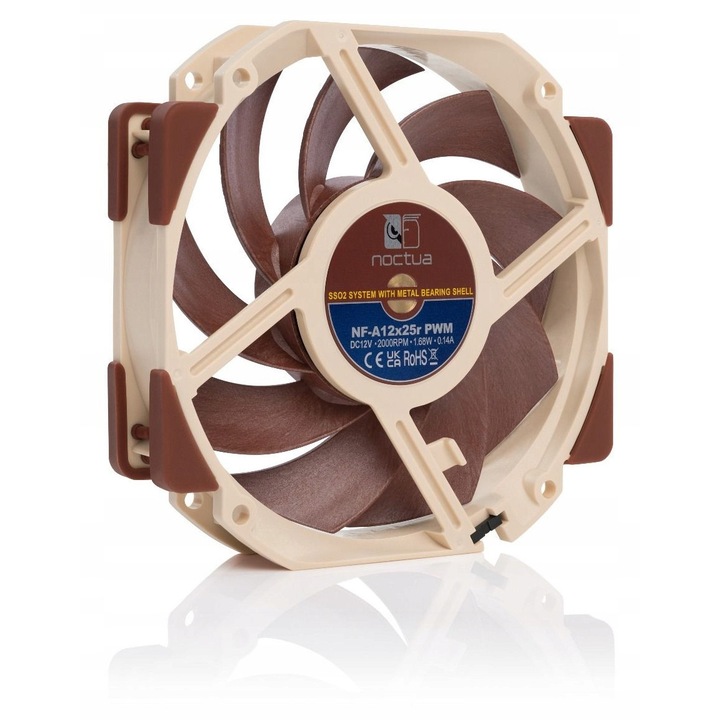 Noctua NF-A12x25r PWM ventilátor, kerek, 120mm, csendes, 25mm