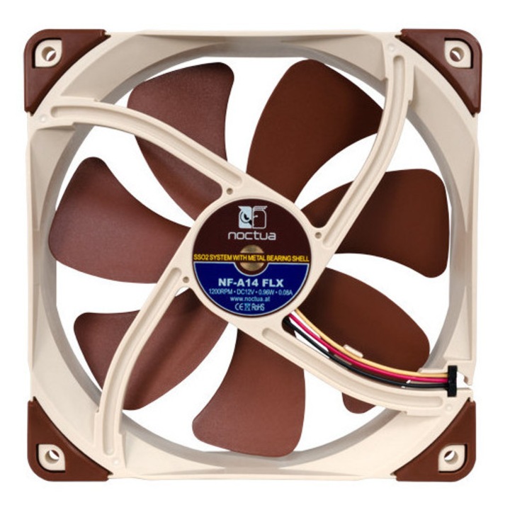 Ventilátor Noctua NF-A14 140x140x25mm bézs 600-800RPM 12V