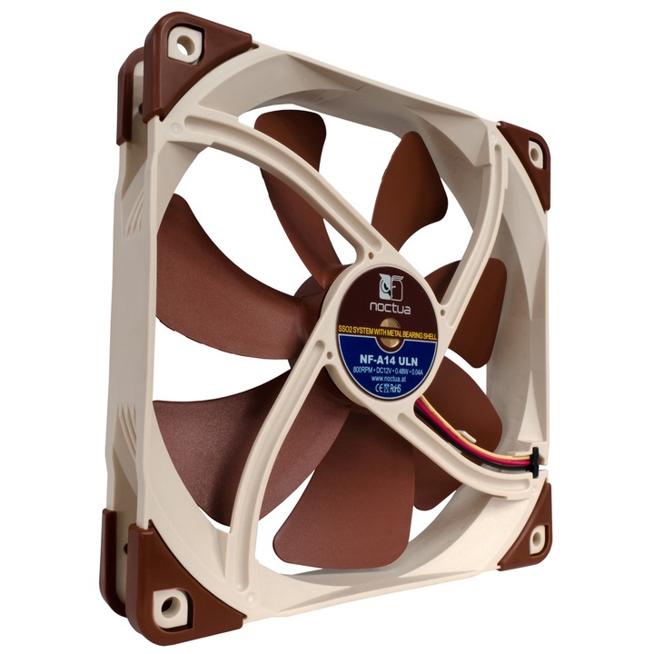 Ventilátor Noctua NF-A14 140x140x25mm bézs 600-800RPM 12V