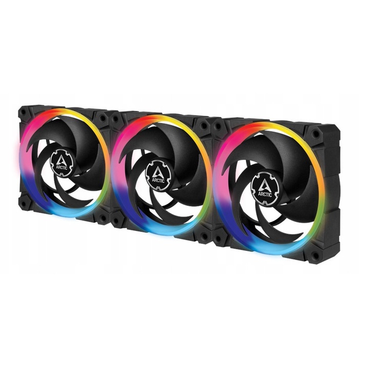 Arctic Bionix P120 ventilátor szett, 3 db, fekete, 120x120x30mm, LED, PWM