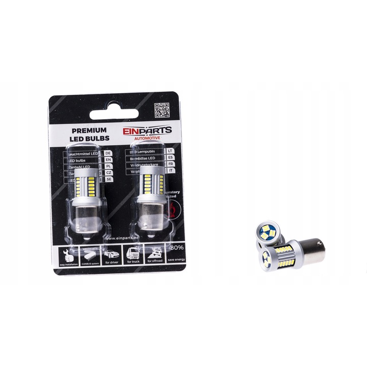 Bec P21W EinParts LED 30SMD fehér 12V/24V, átlátszó vinil kesztyű L méret szett