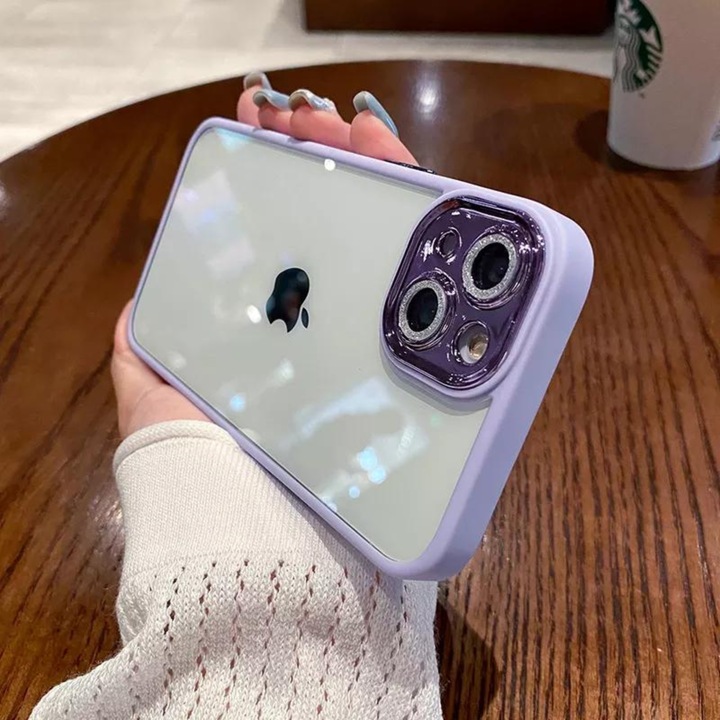 Diamond tok, Kamera lencsevédő iPhone 13 Pro Max készülékhez, Lila