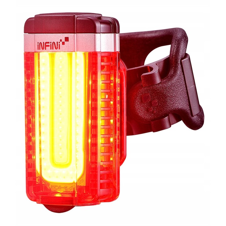 Задна светлина за велосипед Infini Tron, USB, черна, 26x24x55.5мм