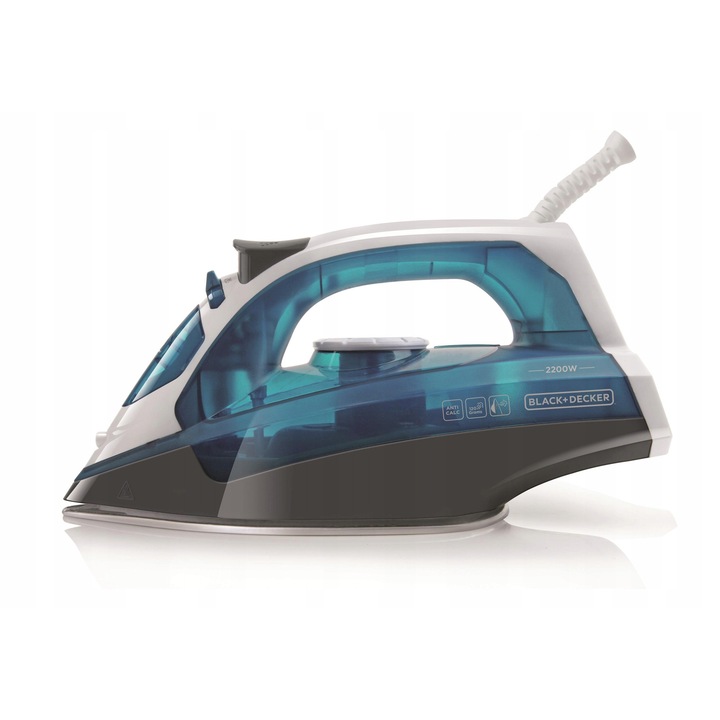 Fier de calcat cu aburi Black+Decker BXIR2200E, 2200W, albastru-negru, 120g/min, 220x240V