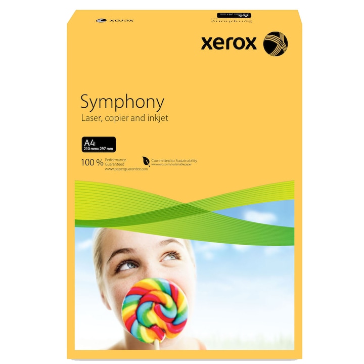 Carton copiator, A4, galben Mid, 160g/mp, XEROX