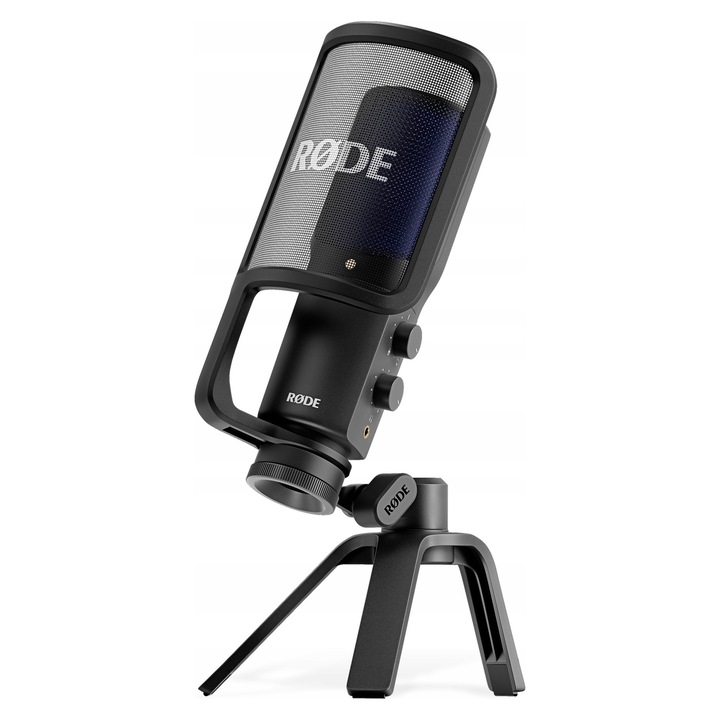 RODE NT-USB+ USB kardioid mikrofon, fekete, 18.4x6.2x5cm, 540g