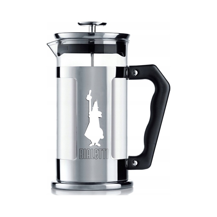 Cafetiera manuala Bialetti Preziosa, 1L, inox, alb, 25.5x17.5x17cm