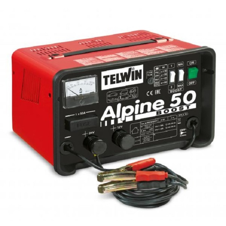 Incarcator baterii Telwin Alpine 50 Boost ,12-24 V, curent incarcare 45 A max
