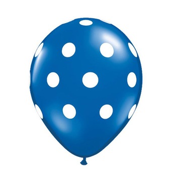 Baloane 30 cm albastru inscriptionate cu buline (10 buc) Baloane 30 cm albastru inscriptionate cu buline (10 buc)