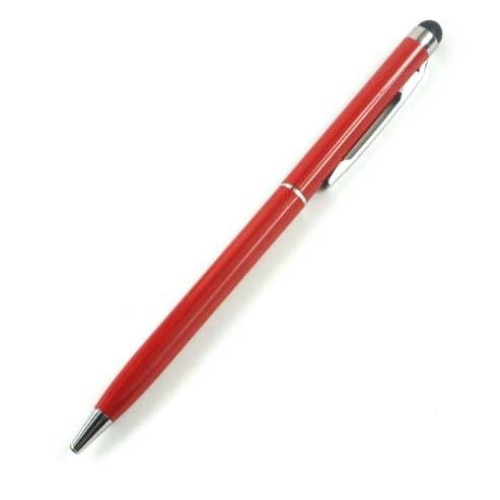 Stylus pentru tableta rosu, Metalic, de precizie cu pix incorporat