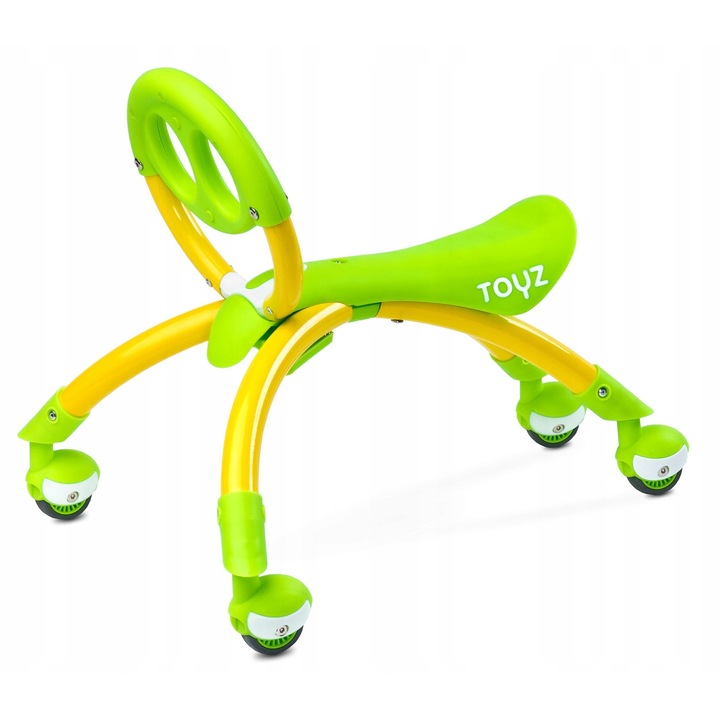 Premergator si masinuta de impins Toyz Beetle 2in1 JDLG500DJ, pentru 9–36 luni, capacitate pana la 20 kg, roti din cauciuc, verde/galben