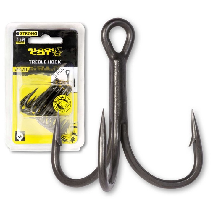 Carlige pescuit Black Cat DG coating 4/0 set 5 buc