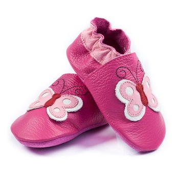 Pantofi cu talpa moale Liliputi, Butterfly, piele naturala, Roz/Ciclam Pantofi cu talpa moale Liliputi, Butterfly, piele naturala, Roz/Ciclam