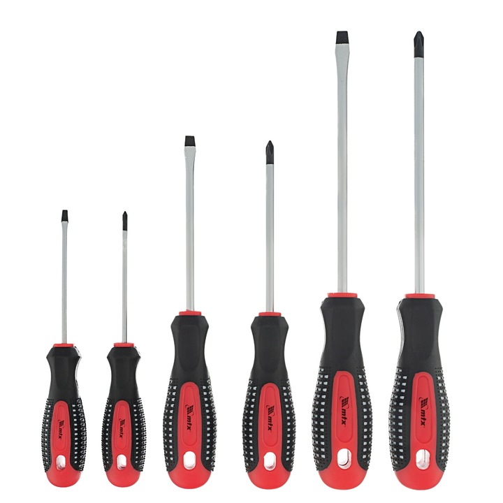 Комплект отвертки професионални Fusion MTX, трикомпонентна дръжка anti slip, 6 бр