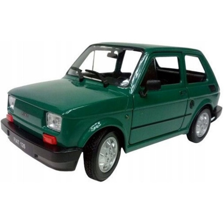 Welly Fiat 126 fém autómodell, zöld, 14.5x6x6cm