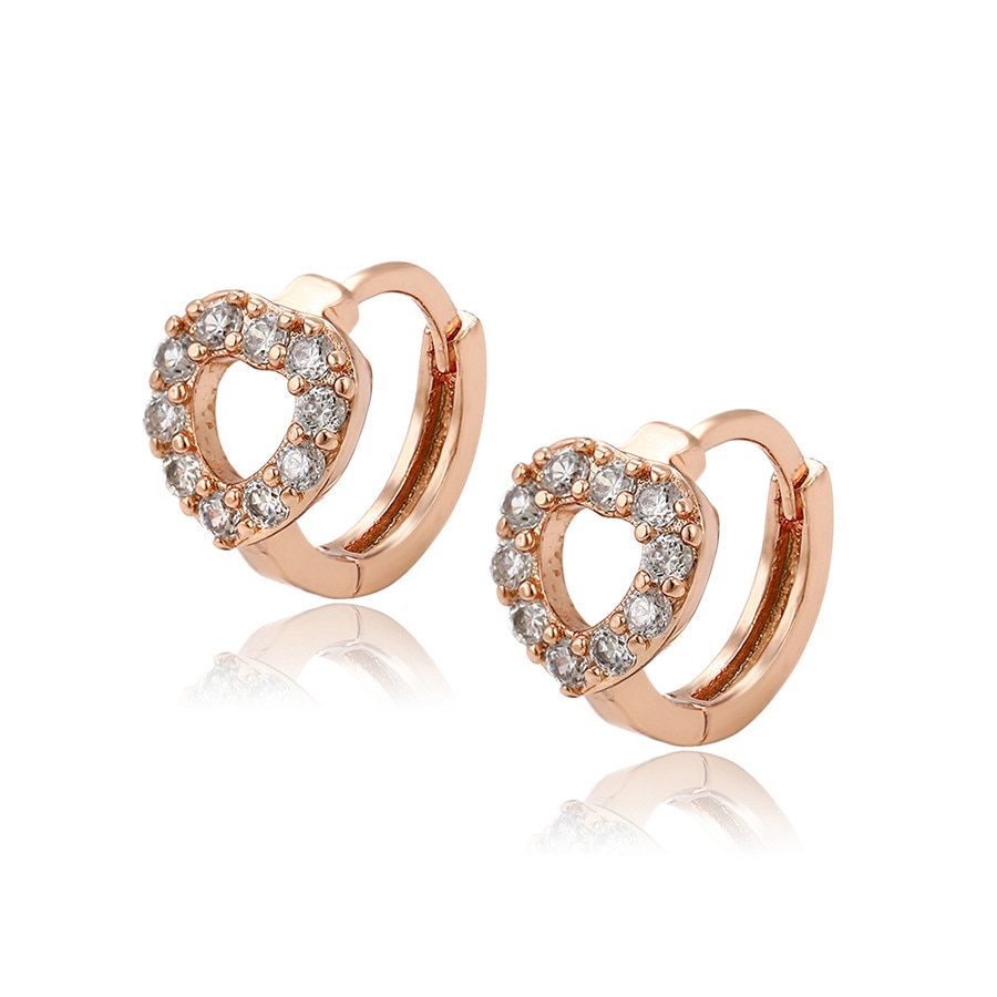 Cercei placati cu aur Open Heart cu elemente®