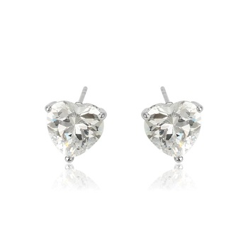 Cercei placati cu aur alb Classic Heart® Cercei placati cu aur alb Classic Heart®