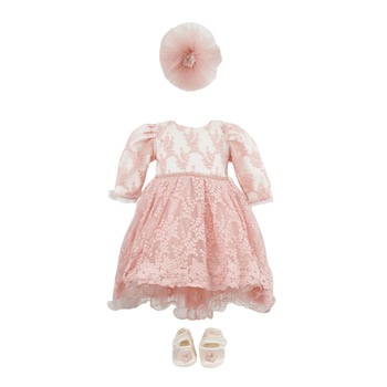 Rochie pentru botez cu trena, trei piese, varsta 6-9 luni Rochie pentru botez cu trena, trei piese, varsta 6-9 luni