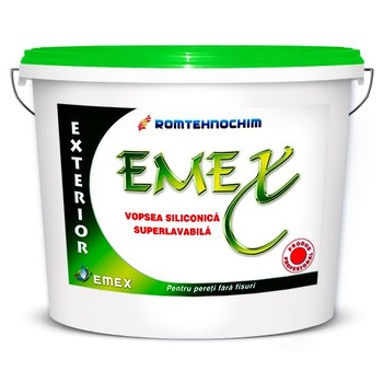 Vopsea Lavabila Siliconica de Exterior “EMEX”, Crem Pastel, Bidon 15 Litri Vopsea Lavabila Siliconica de Exterior “EMEX”, Crem Pastel, Bidon 15 Litri