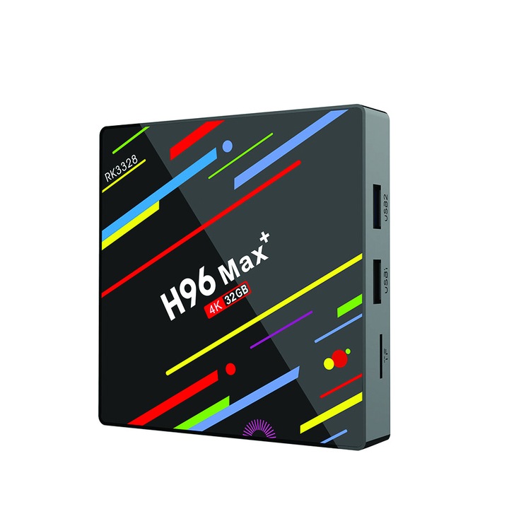 Мултимедиен плеър Phuture, TV Box H96 Max+, 4K, Четириядрен, 4GB RAM, 32GB, WiFi двулентов 2,4/5 GHz, Bluetooth, 2 xUSB, HDMI, Android 8.1