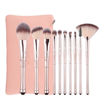 Set 10 pensule machiaj profesionale par sintetic, fond de ten, buze, fard de obraji, contur - Z'oreya® Set 10 pensule machiaj profesionale par sintetic, fond de ten, buze, fard de obraji, contur - Z'oreya®