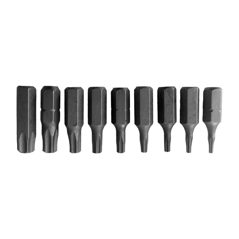 Set 9 Biti Stea Torx, (6-7-8-10-15-20-27-30-40) x 25 mm.