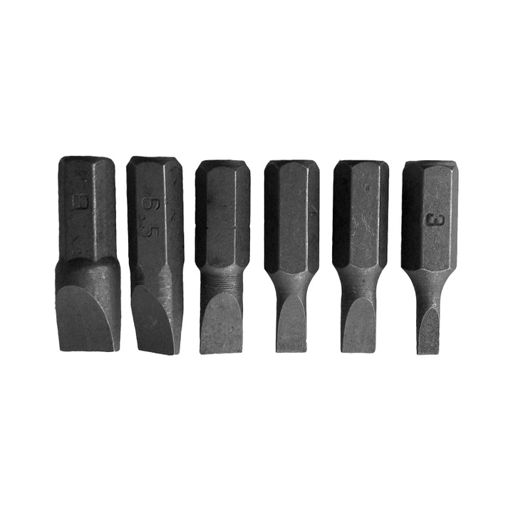 Set 6 Biti Drepti, (3-4-4,5-5,5-6,5-8) x 25 mm.