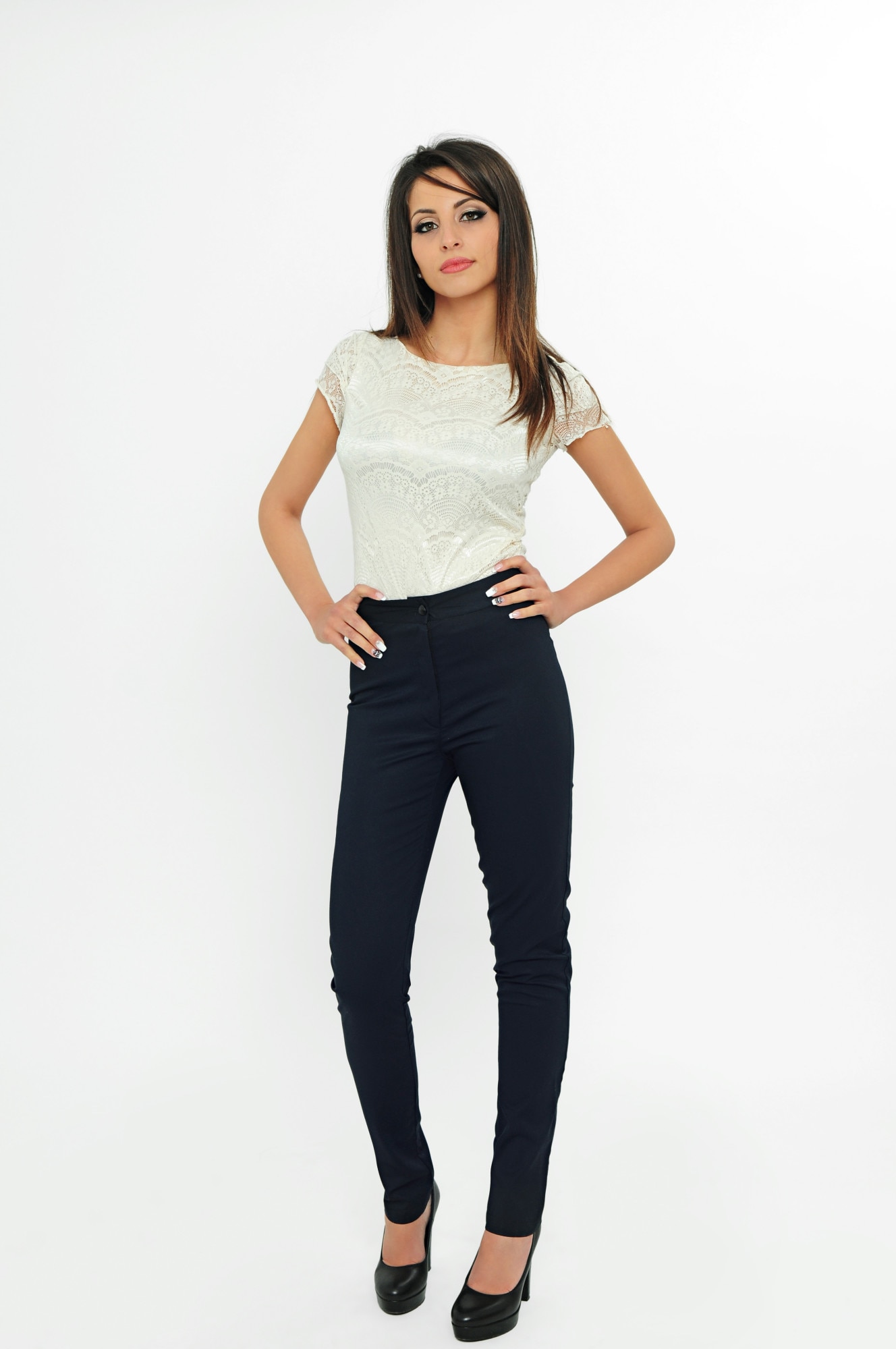 Pantaloni cu talie medie MARYETT Napoli, Albastru