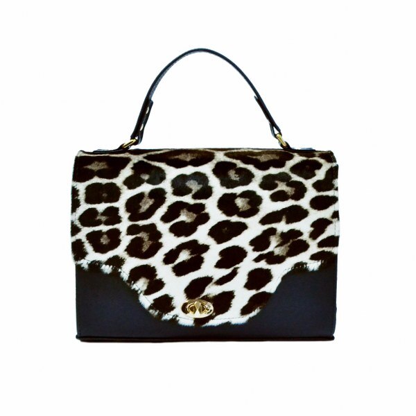 Geanta dama,Zea,piele naturala,blana naturala