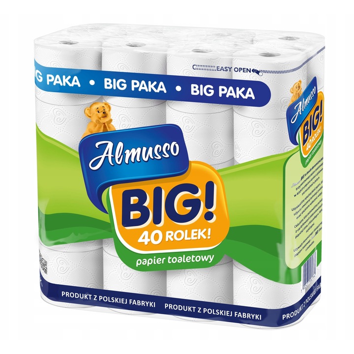 Hartie igienica Almusso BIG 3 straturi alb 40 role 11,55x9cm