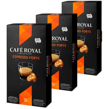 Capsule Cafe Royal Espresso Forte, 3 x 10 capsule, compatibil Nespresso, 159 grame Capsule Cafe Royal Espresso Forte, 3 x 10 capsule, compatibil Nespresso, 159 grame