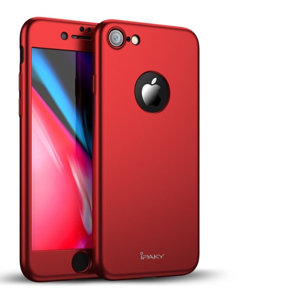 Husa Apple iPhone 8 IPAKY Pro Full Cover 360 Rosu + Folie Cadou