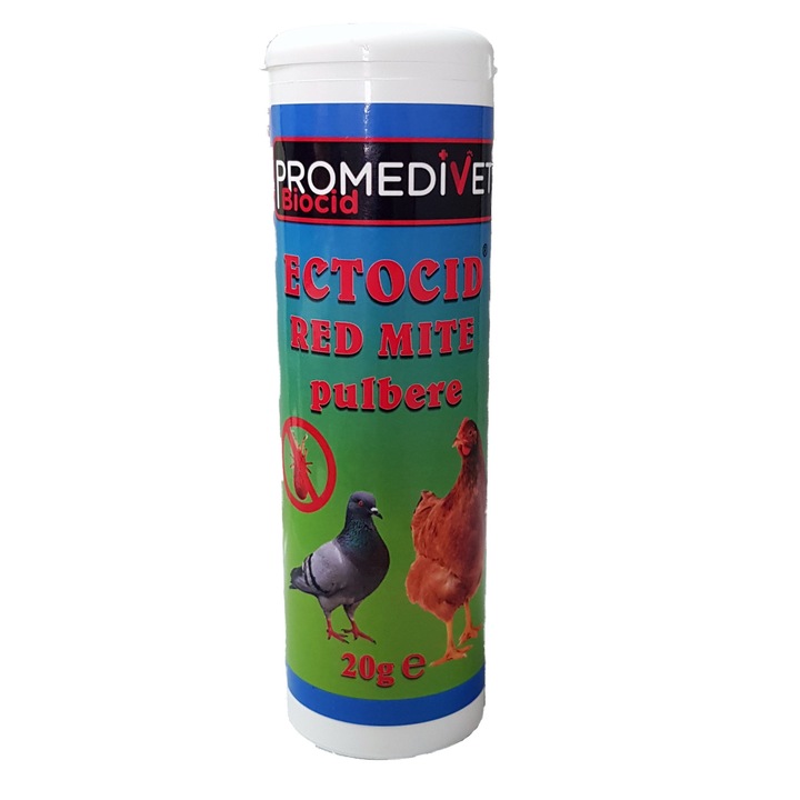 Insecticid Ectocid Red Mite Pulbere contra paduchilor la gaini 20 g